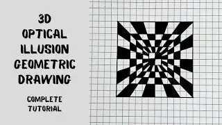 Mind-Blowing 3D Geometric Art Tutorial // optical illusion on graph paper