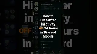 How to Hide after inactivity  📴 24 hours in Discord Mobile #roduz #discord #hide #after #inactivity