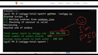 Check the total money you spent on Swiggy with this python script..
