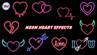 GREEN SCREEN NEON HEART EFFECTS