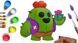 How to draw a Cactus character from Brawl Stars, interesting and cool drawings for drawing with kids