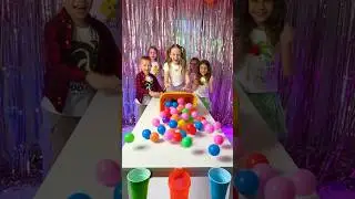 Nastya and balls challenge with her friends
