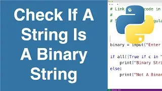 Check If A String Is A Binary String | Python Example