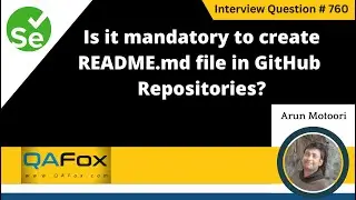 Is it compulsory to create README.md file in GitHub Repository (Selenium Interview Question #760)