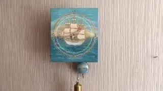 Часы ходики, Часы настенные, Часы механические, Часы антиквариат, Часы, Часы ручная роспись Корабль