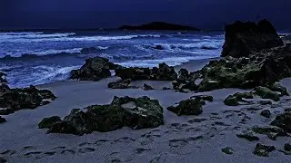 Sleeping On A Soft Sandy Beach, Warm Summer Night With Relaxing Waves, 12 Hours of Deep Sleeping