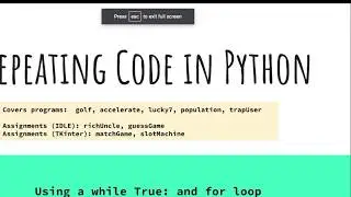 ICS2 Week 3 Part 3 - while True loops