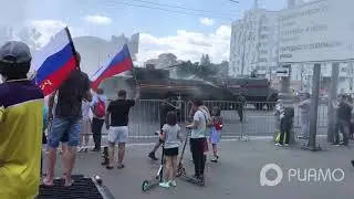 Бронетранспортер задымился на северо‑западе Москвы