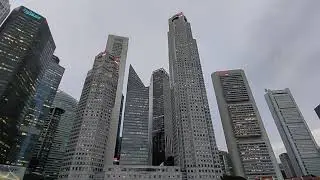 Singapore Skyscrapers - evening view - CBD