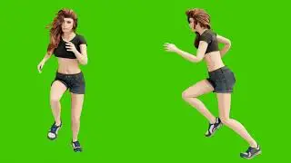 A young beautiful woman is engaged in sports exercises. Looping 3D animation of wellness concept in