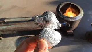 Плавим алюминий горелкой на отработке. Liquid aluminum. The oil burner is being tested.