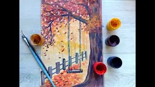 Как нарисовать осеннее дерево. Простой осенний Пейзаж 