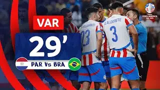 CONMEBOL Copa América | Revisión VAR - Mano - Penal | PARAGUAY - BRASIL | Minuto 29