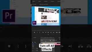 This will Speed up Adobe Premiere Pro - How To Turn off All Effects Temporarily #premierepro