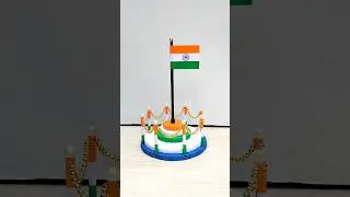 DIY Independence day flag hoisting craft / How to make INDIAN flag with paper #shorts