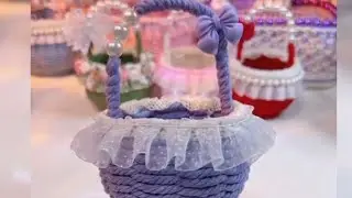 Paper Cup Basket 🧺 Best Out Of Waste Craft Purple 🟣 theme