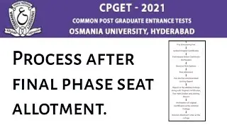 Ts Cpget-Process after final phase seat allotment ||Process after seat allotment ||TS CPGET.