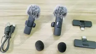 Wireless Lavalier Microphone Audio Video Recording Mini Mic For iPhone Android Laptop Live Gaming