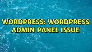 Wordpress: Wordpress Admin panel issue