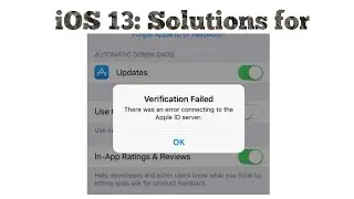 iOS 13: Verification Failed There was an Error Connecting to the Apple ID Server on iPhone