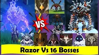 ⚡ Solo Razor Vs 16 Bosses (Enemies) | The Ultimate Gameplay 🔥 Genshin Impact