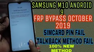 Samsung M10 Frp Bypass Android 9 Simcard Pin Fail Talkback Method Fail 100% New Method