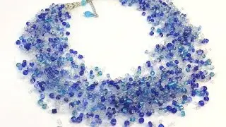 Beaded necklace/Колье из бисера/Воздушное колье из бисера/Колье своими руками