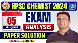 RPSC Chemist Paper Solution 2024 | RPSC Chemist Exam Analysis by JJ Sir