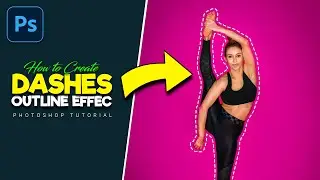 Mind-blowing Technique to Create a Dashed Outline Line Effect | Photoshop Shorts Tutorial