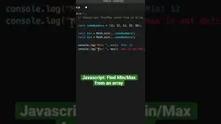 Javascript: Min/Max value from an Array
