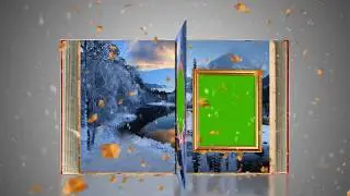 3d Flipbook Animation Wedding Frame Free Green Screen - Slow Snowfall Real Snow