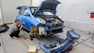 Nissan Micra.  "Прожигаем дорогу.😂  Установка LED туманок с  AliExpress