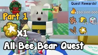 Completed All New Bee Bear Quest! Got Free Star Treat! Part 1 - Bee Swarm Simulator Roblox