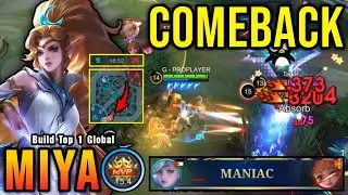 Comeback is Real!! 25 Kills Miya Late Game Monster!! - Build Top 1 Global Miya ~ MLBB