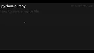 How to save array to file