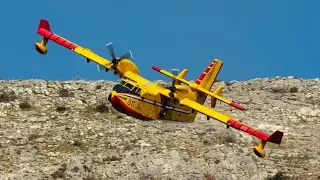 EPIC! Canadair CL-415 Water Bomber Close-up Action - Croatian Air Force