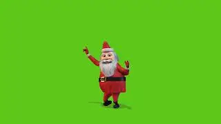 no copyright 3d Santa Claus animation with green screen (black mart)