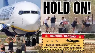 CAUGHT IN THE JET BLAST | Skiathos Airport Plane Spotting