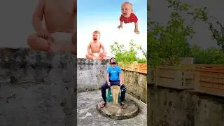 Flying crying babies Catching vs monster hen & grasshopper vs puppy - Funny vfx magic 😀