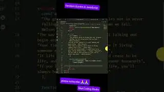 how to create a random Quotes generator in JavaScript #coding #webdevelopment #webdesign #qoutes