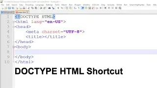 Doctype HTML5 Notepad++ Shortcuts