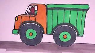 Как нарисовать грузовик. Рисуем грузовик. Урок рисования для детей. Рисуем легко и просто.