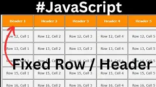 How to Create a Fixed Table Row in HTML Using JavaScript - Make the Selected Table Row Sticky in JS