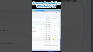Screen Resolution Settings in Windows 11 #shorts