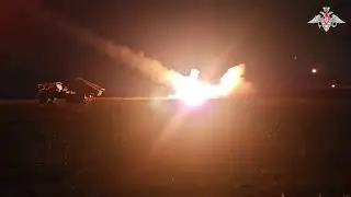 Ночная работа реактивной артиллерииРасчеты РСЗО «Град»