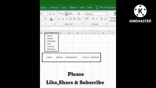 CONVERT ROW DATA INTO COLUMN IN MS EXCEL(without using any function)