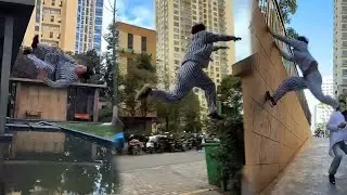 A Mentally Ill Man Parkoured On A Tall Building To Escape#parkour#skate#still