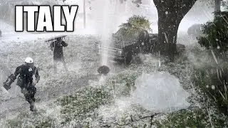 Apocalypse in ITALY! Crazy Hailstorm destroyed hundreds of cars in Milan!