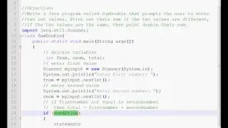 Exercise 2 Week 2 - Java Tutorial Sum Double IF Statements