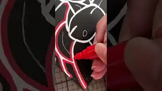 Drawing Goku Neon Effect Using Posca Markers!(